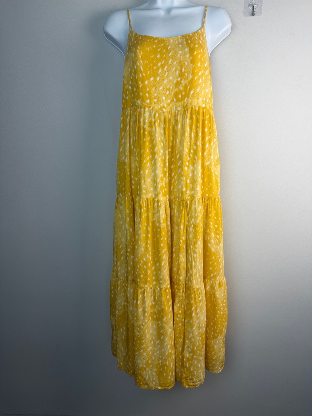 Stillwater Memz Printed Maxi Slip Dress Tiered Skirt Small Beach Summer Boho USA